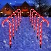 Christmas Lights Outdoor - 10 Sets 21in Candy Cane 60 Red LEDs with Memory Function 8 Modes End-to-End Plug in Waterproof Extendable Lighted Xmas Path Landscape Lights Outside Indoor Decorations