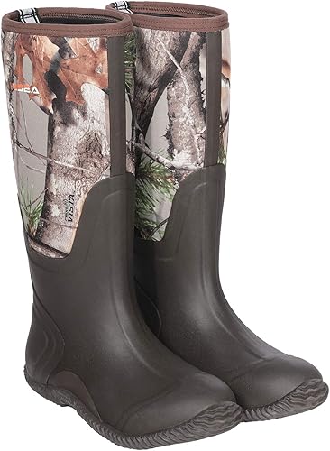 HISEA - Botas de lluvia para hombre impermeables, con aislamiento de goma de neopreno al aire libre, botas de caza para invierno nieve ártica