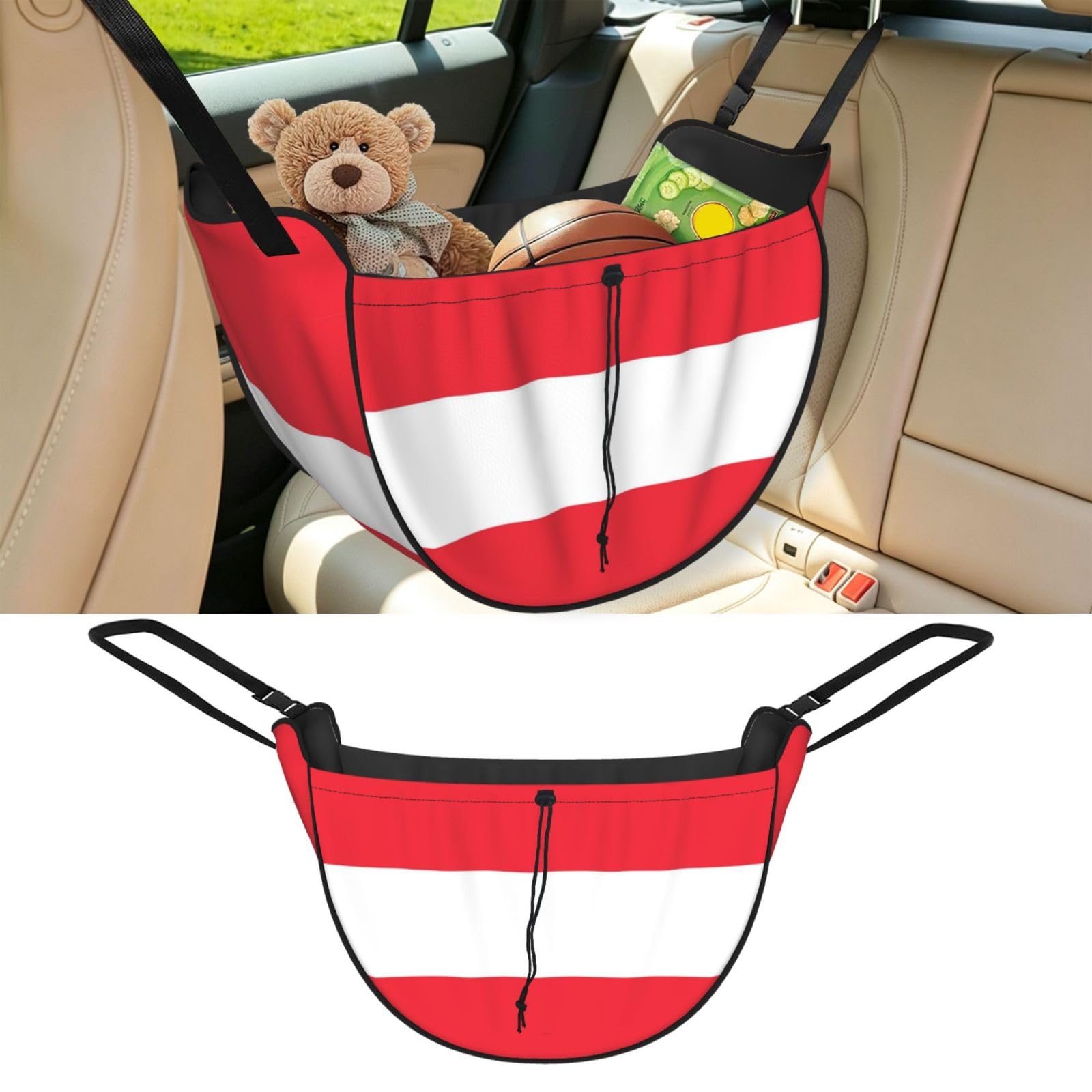 CNTDBU Austrian Flag Car Seat Organizer-Backseat Storage Bag for Travel