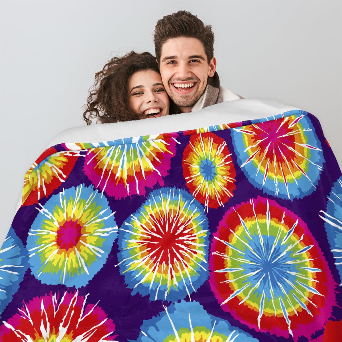 Regenbogen-Batik-Decke – Flauschig Weich & Warm Für Sofa, Bett & Camping