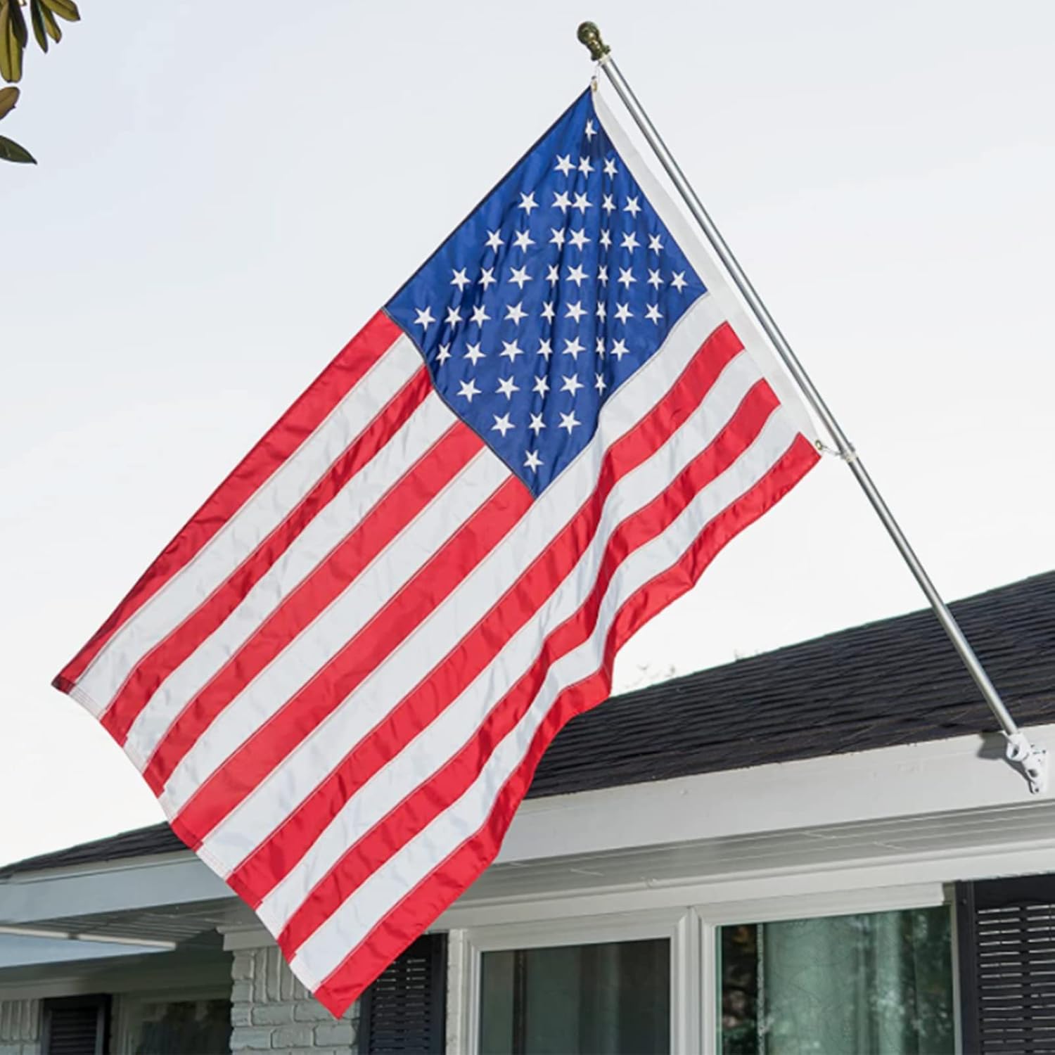 American Flags for Outside 3x5 Double Sided- Heavy Duty 3ply US/USA Patriotic Flags 3x5 Outdoor High Wind Super Durable 4 Rows Stitched Edge Canvas Header with 2 Brass Grommets