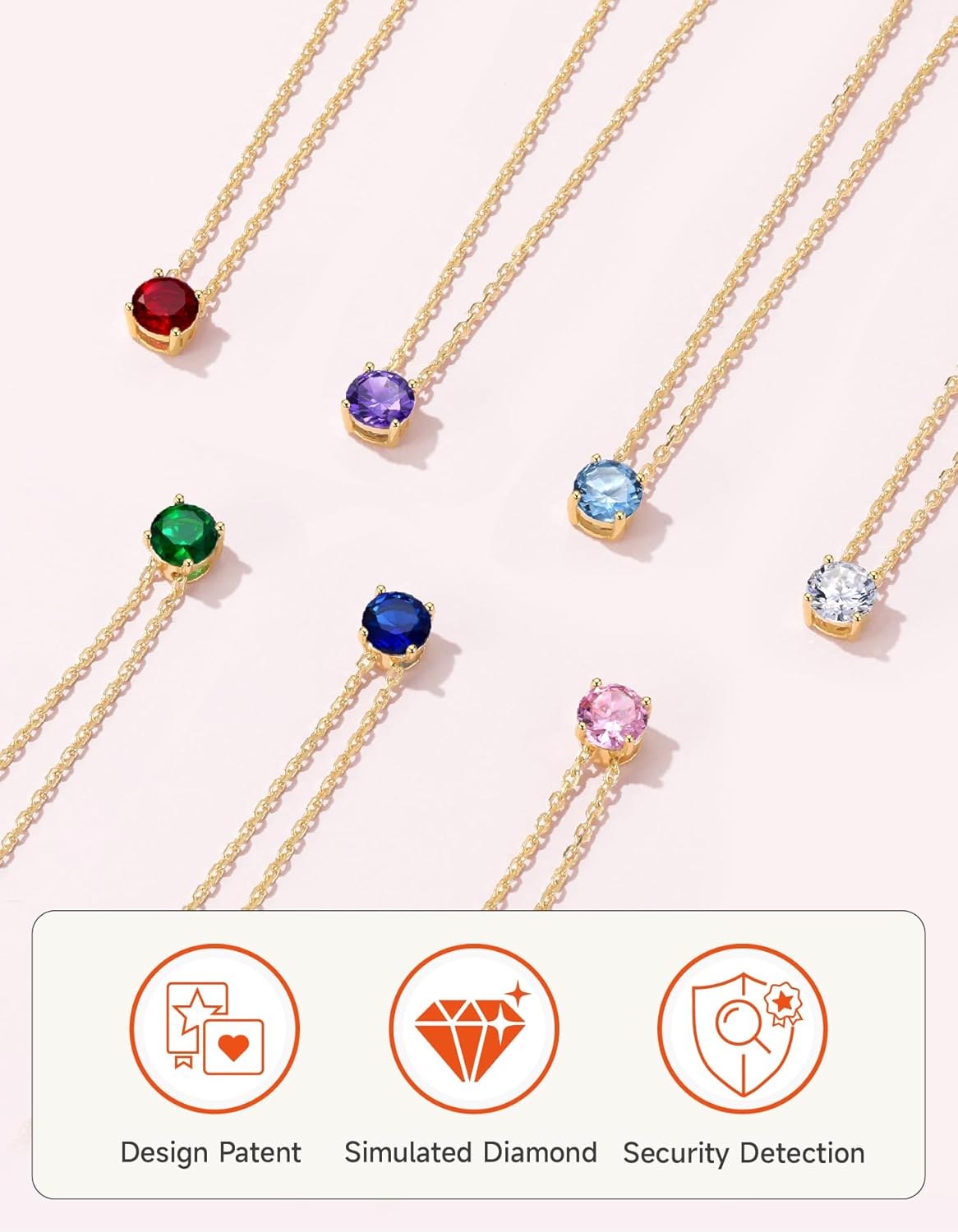 14K Gold Plated Crystal Solitaire 1.0 Carat(6.5mm) Birthstone Pendant Cubic Zirconia Necklace, Dainty Sterling Silver Necklace for Women, Birthday Mother's Day Gifts - Image 5