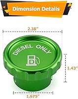 Vista 2 de WeiSen Tapa de combustible diésel de aluminio compatible con Dodge Ram 1500 2500 3500 verde magnético 2019-2024