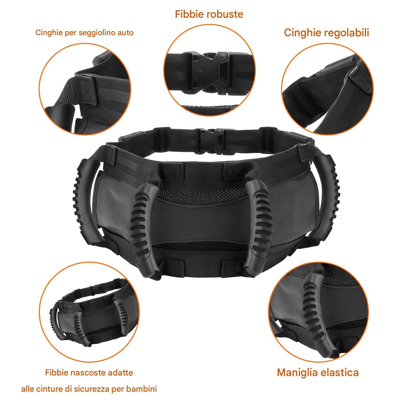 Imbracatura Moto per Bambini,Maniglie Regolabili Per Passeggero - Maniglia Cintura Vita Sedile Posteriore Moto | Per Motociclisti Adulti Motocross ATV Snowmobile Touring Quotidiano Viaggio