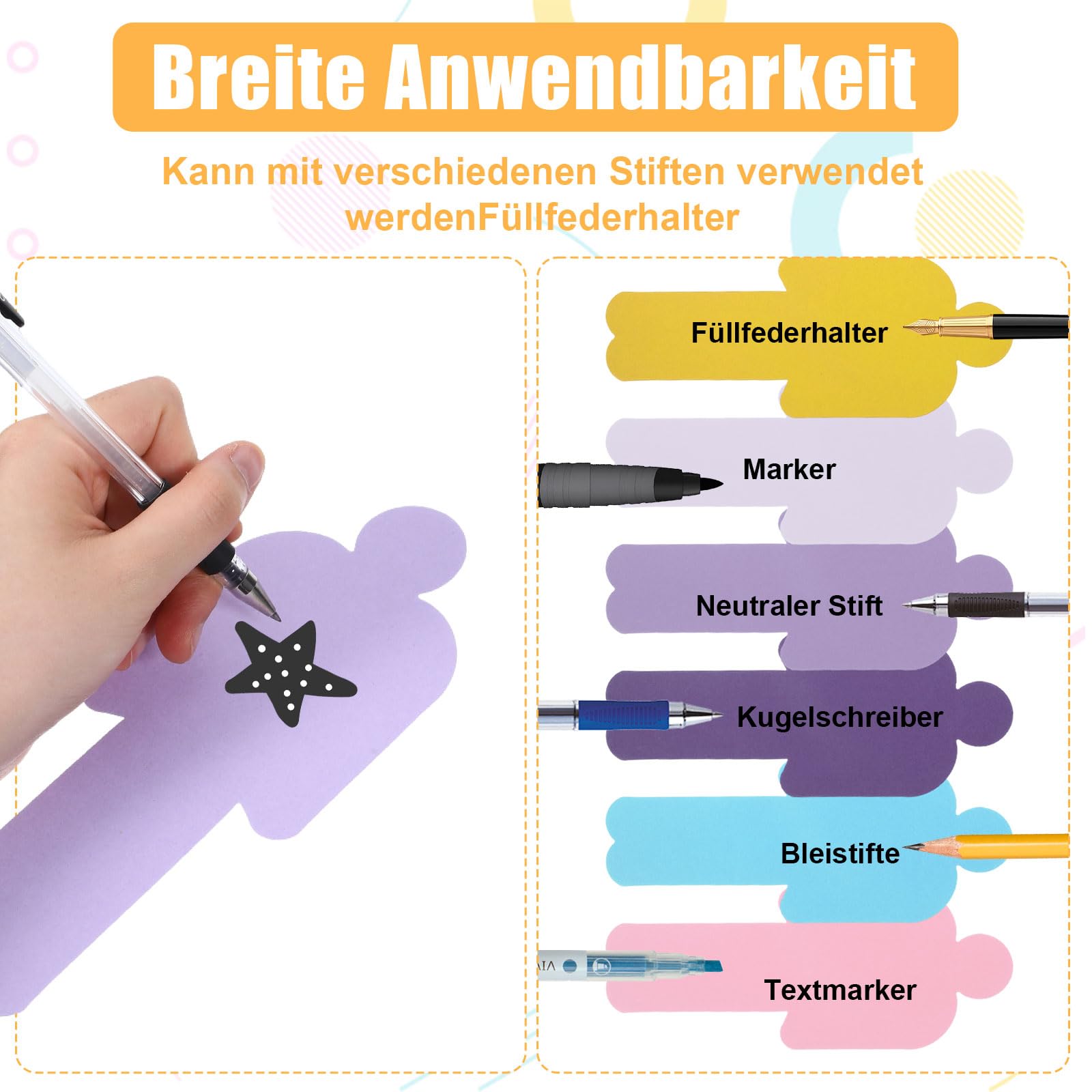 200 Stück Moderationskarten Set – 10 Farben, 20x8 Cm, Für Präsentationen, Schule & Büro, Bunte Metaplankarten