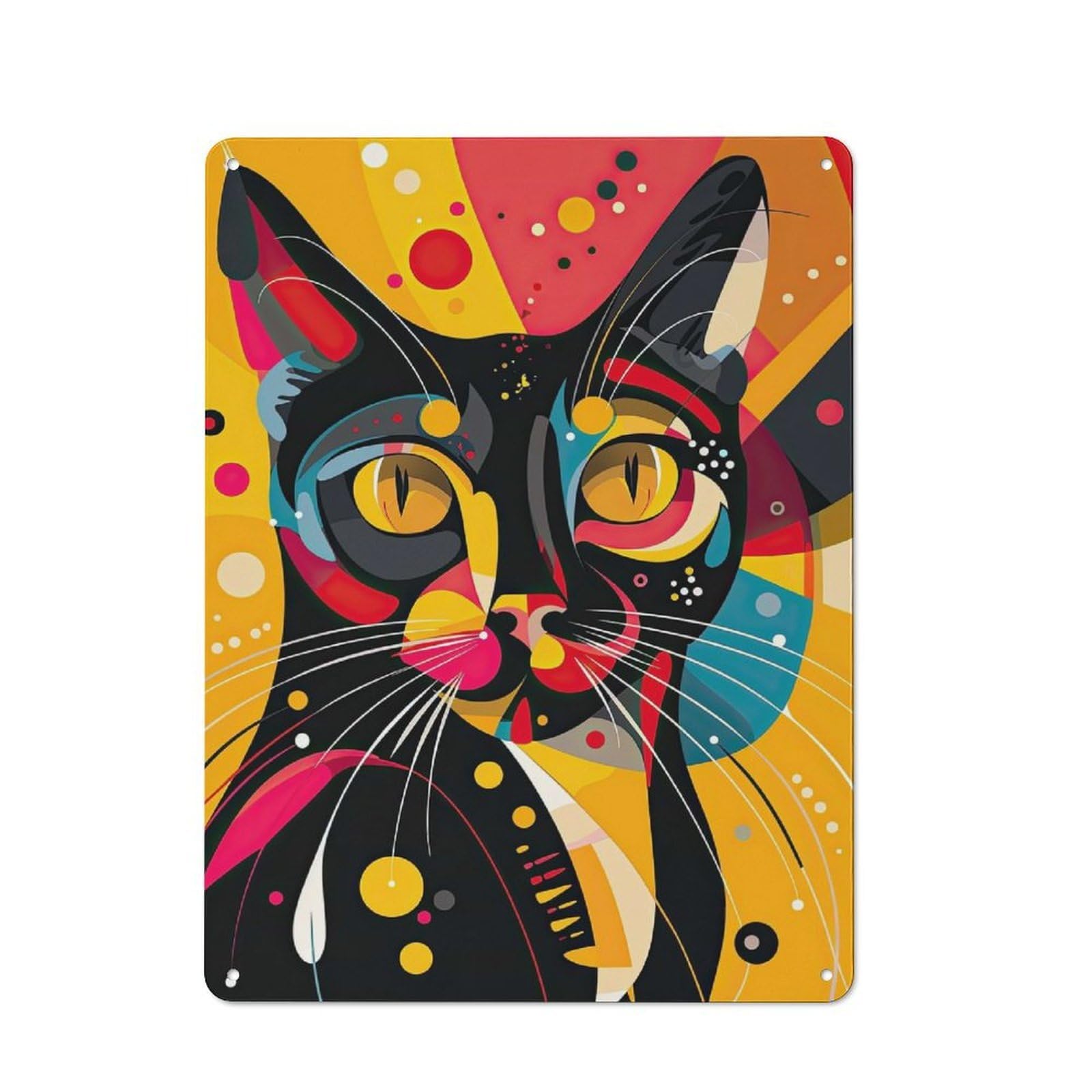 Junmoney Retro Cat Decorative Tin Plaque With Design 40X30cm, Old Style Bar Wall Plaque For Bar, Kitchen, Garage Or Games Room