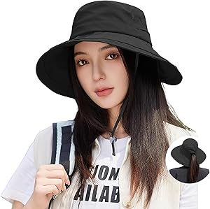 [MOWO] 【美容科専門医共同開発】 UVカット帽子 レディース 【撥水加工・11cmつば広・1秒でサイズ調整】【UPF50+・ポニーテール穴・通気性】 ワイヤ入り 日焼け防止 日除け帽子 ハット 軽量・小顔効果 日除けハット 紫外線対策