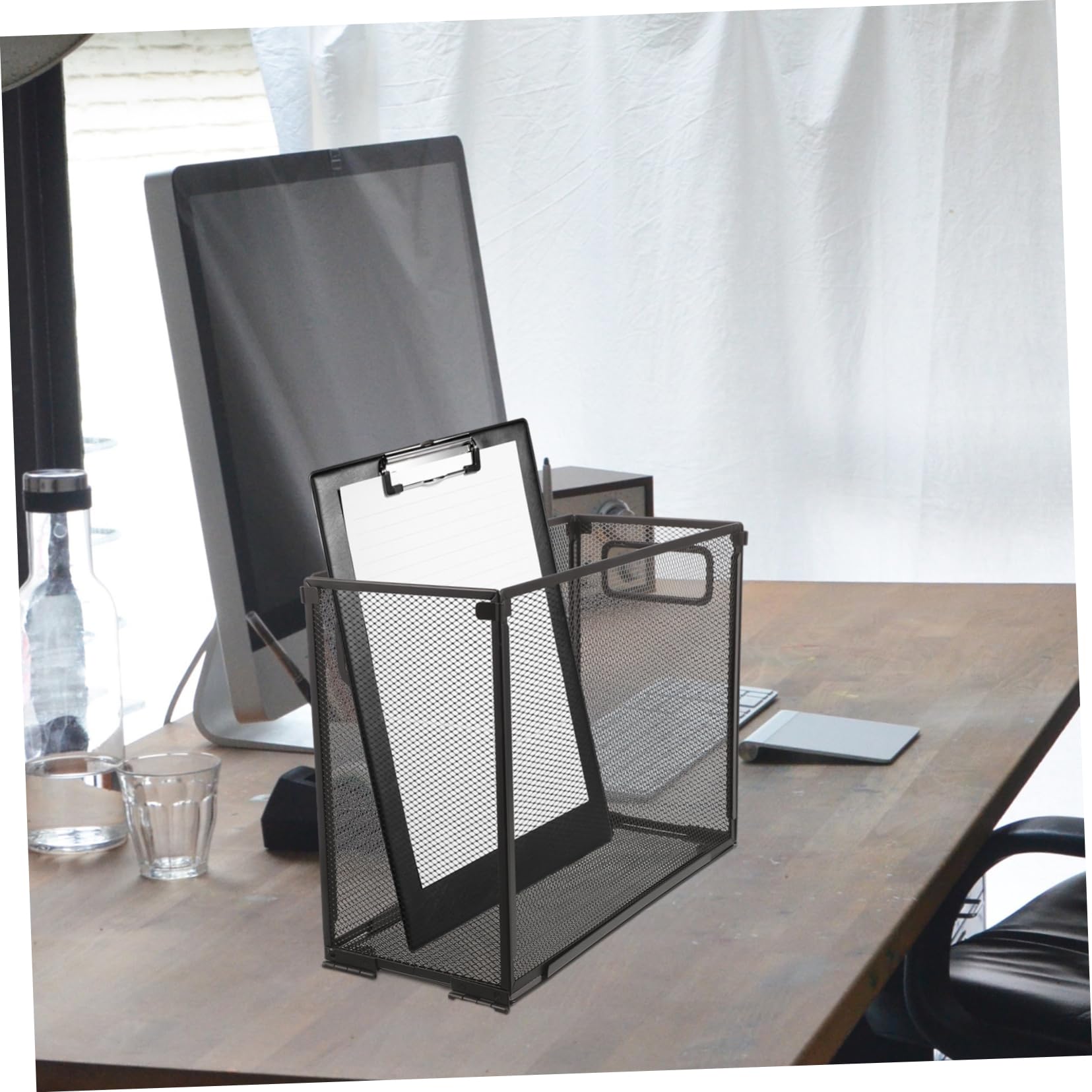 Artibetter Organizzatore File in Acciaio Inox Pieghevole Portadocumenti da Scrivania Scomparti Multipli Salvaspazio per Ufficio Scuola Casa