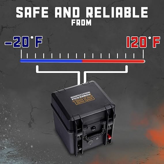 Dakota Lithium - Power Box with 12V 135Ah LiFePO4 Battery Included - 2000+ Deep Cycle Box with DC Inverter and USB Ports, Fishing, Marine - 1 Battery, Case, and Charger