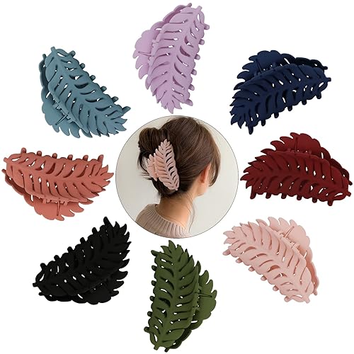 AMCAMI Paquete de 8 pinzas para el cabello de 37 pulgadas antideslizantes grandes fuertes para cabello grueso pinzas de mandíbula de moda pinzas de