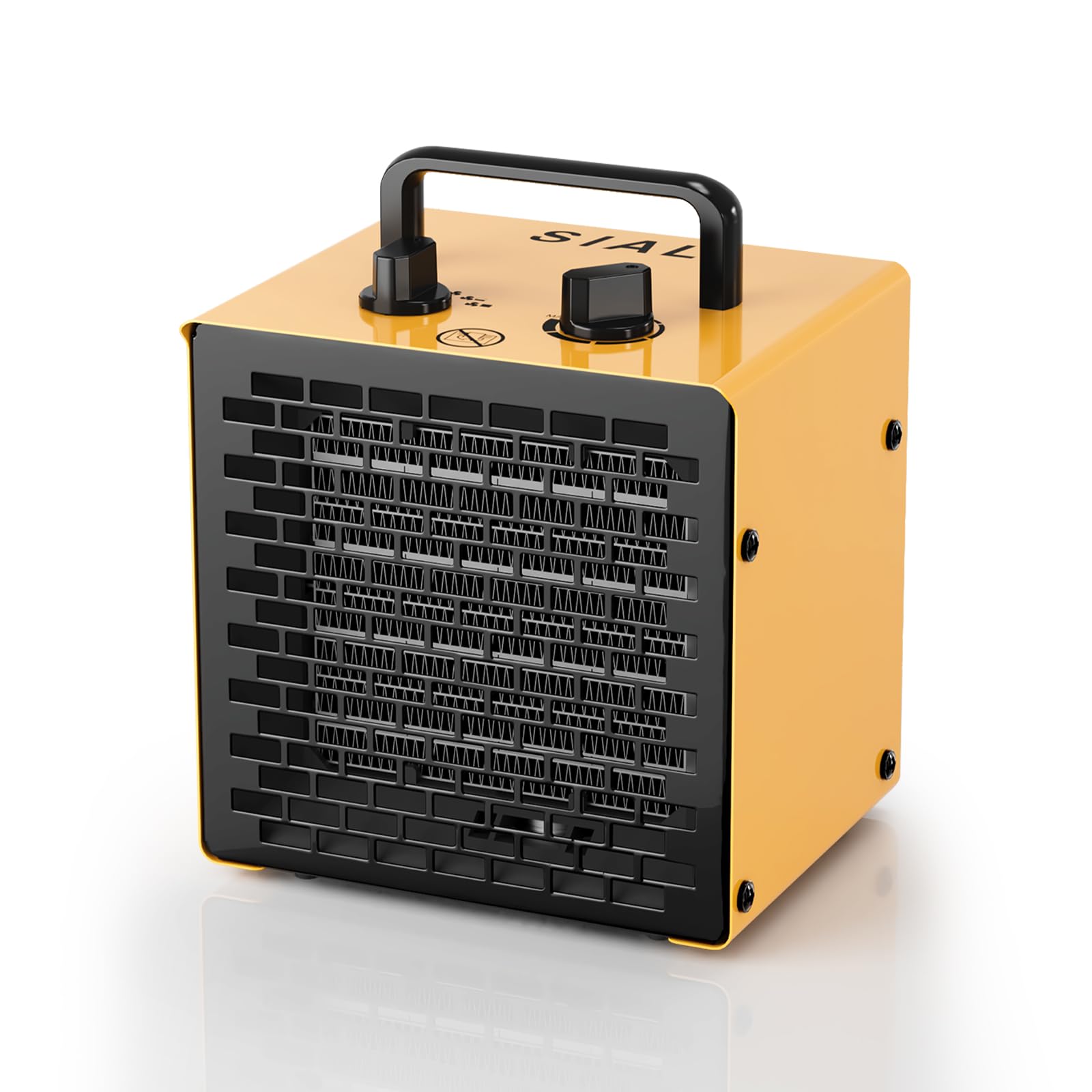 Portable Desk Electric Heater 2000W Ceramic Room Fan Space Heater 3 Settings&Adjustable Thermostat - Yellow