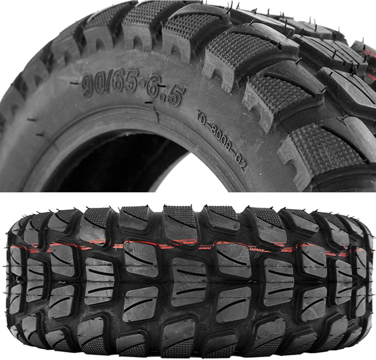 Electric Scooter Tires 90/65-6.5 11 Inch Off-Road Tire & Universal Tubeless Vacuum Tire For Electric Scooter And Compatible With 100/65-6.5 Electric Scooter replacement tires (90/65-6.5)
