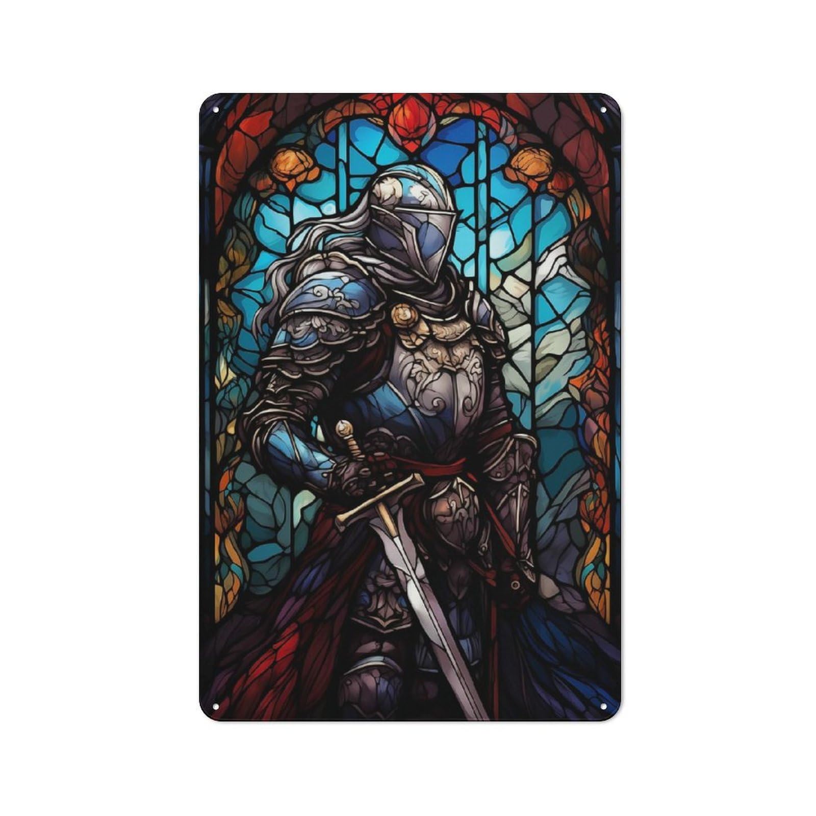 Industrial Stained Glass Paladin Industrial Metal Sign 30x20cm, Industrial Wall Decor for Workspace, Cafe, Hallway Or Garage