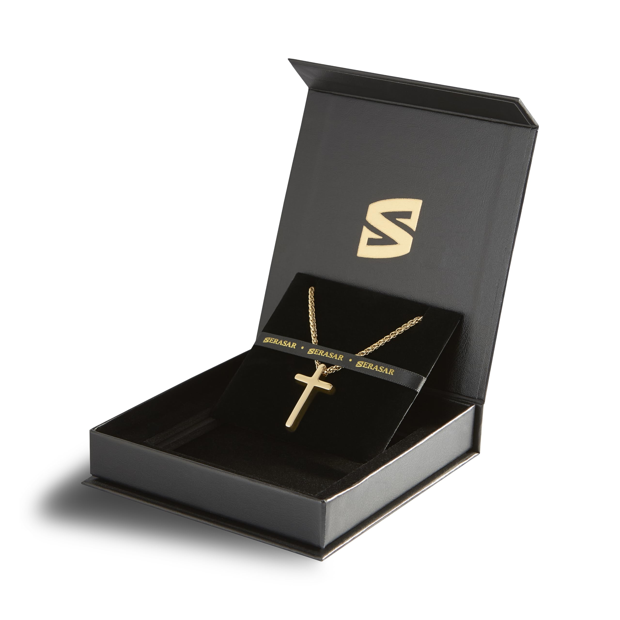 SERASAR Collier Premium Homme [Lord] | Acier Chirurgical Inoxydable 316L | Imperméable | Chaîne Solide | Fermoir Sécurisé | Trois Couleurs | Boîte à Bijoux Incluse