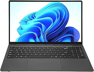 ASHATA Laptop 15.6 Inch, 16GB LPDDR4 for Windows 11 Laptop, for Intel Celeron Processor N5095 Processor, Up to RWD 2.9GHz Gaming Laptop, with Fingerprint Unlock (16GB+512GB)