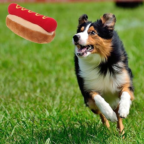 Miniatura 4 de POPETPOP Pet Supplies - Juguete masticable para mascotas, divertido juguete de peluche de salchicha de simulación, duradero, resistente a las