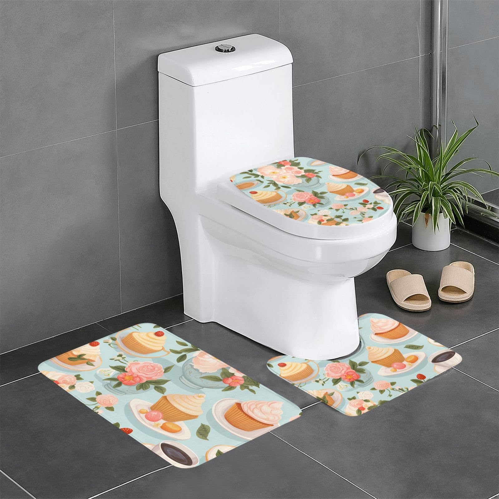 Tapis de salle de bain antidérapants pour éviter les glissades lot de 3 protection sol WC