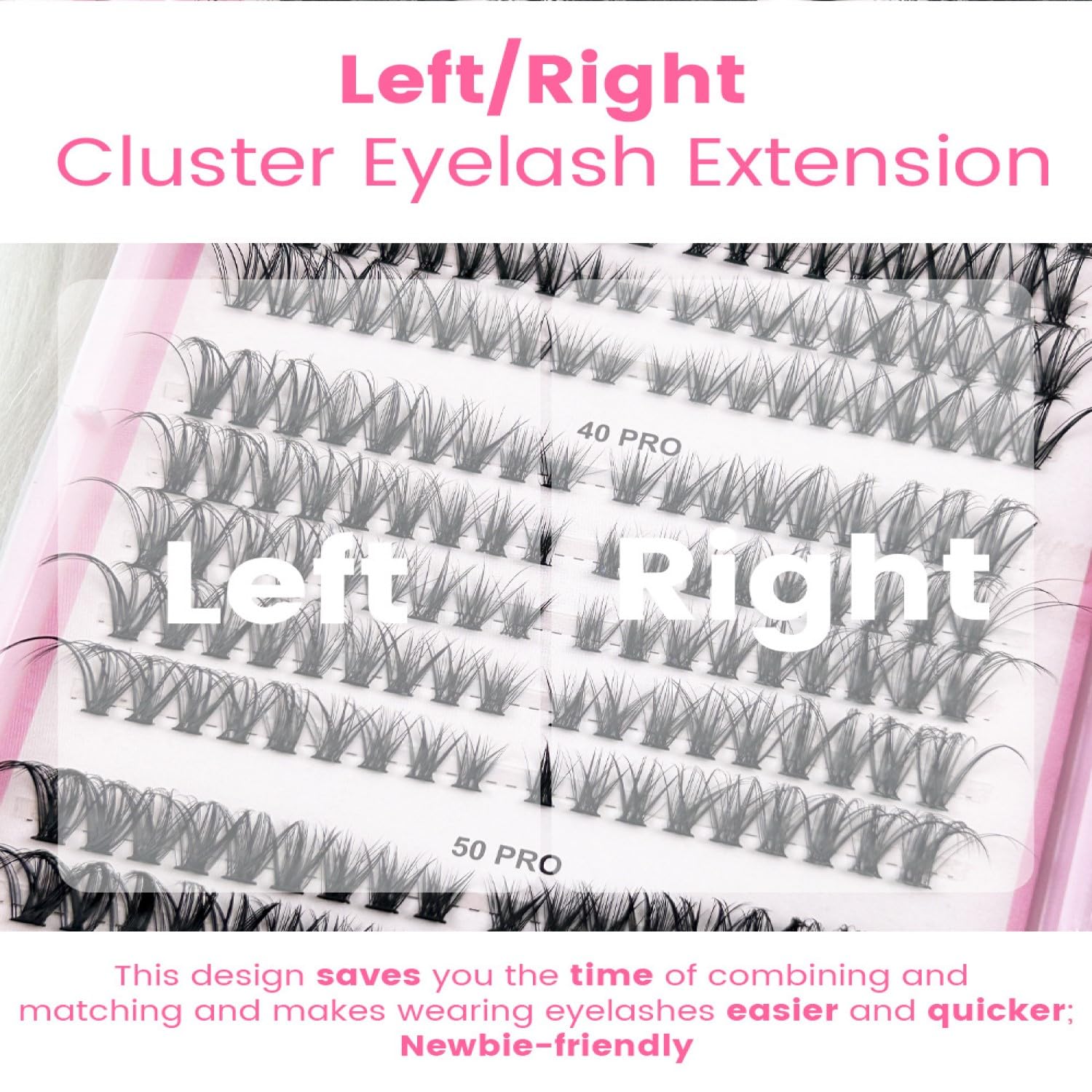 540 Pieces Individual Eyelashes 30p+40p+50p+60p+80p+100p Cluster Lashes Kit DIY Eye Lashes Fluffy Russian Eyelashes Extensions Curly Durable Eyelash Clusters for Girls and Women (8-16mm Mix) - Image 3
