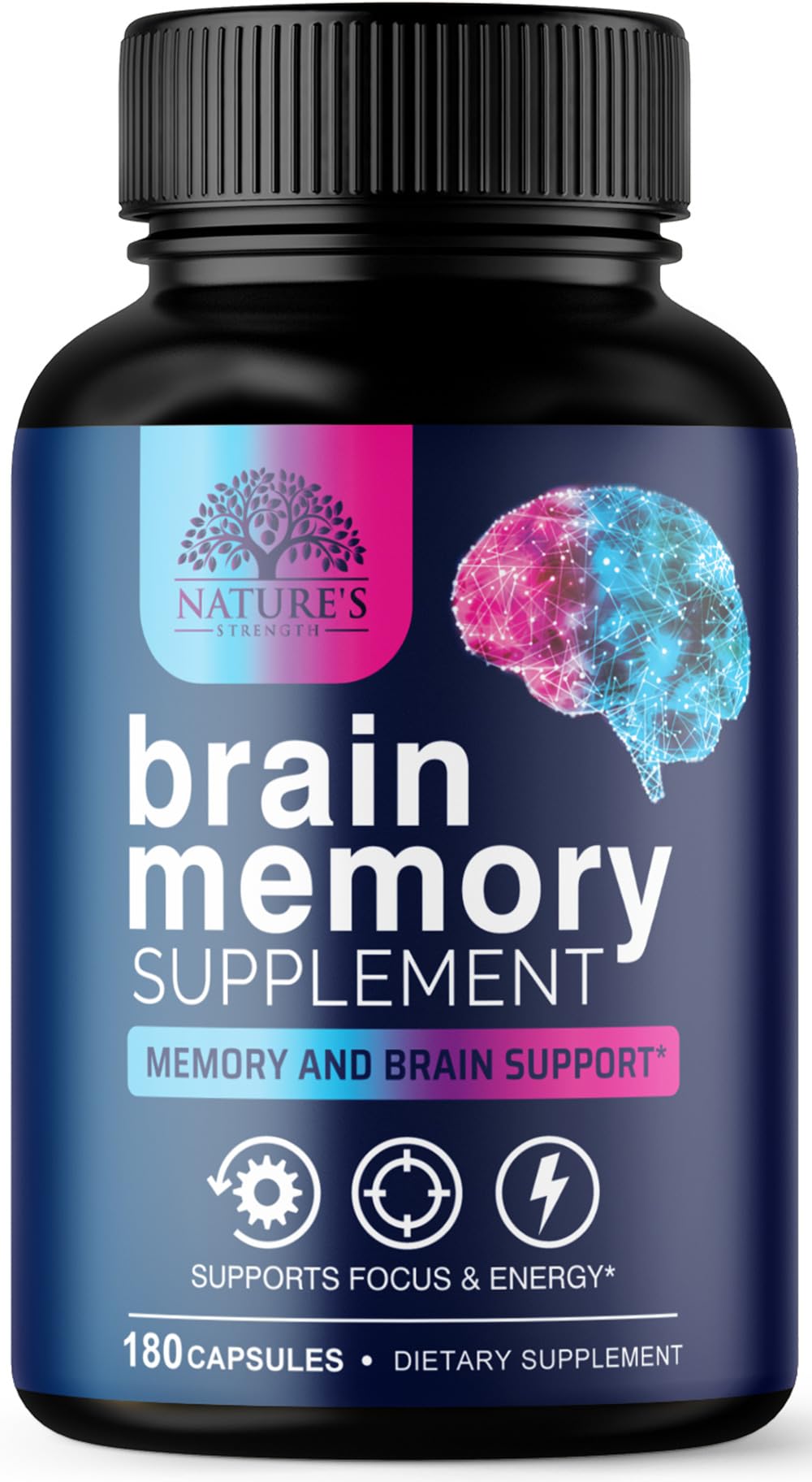 Brain Memory Supplement Pills - 3X Strength Nootropics for Concentration, Clarity & Focus Support - Brain Health Cognitive Vitamins with Bacopa, Phosphatidylserine & DMAE, Brain Booster - 60 Capsules — Amazon image 11