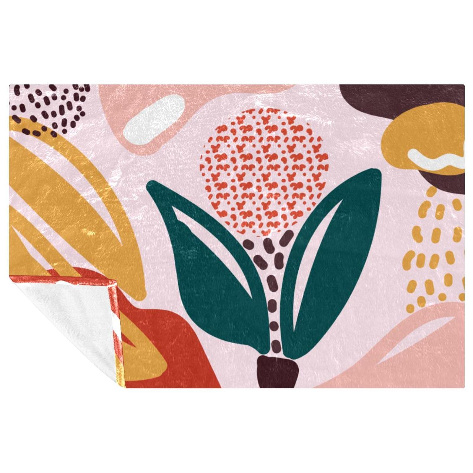 Couverture douce motifs floraux abstraits plaid haut de gamme de 150x100 cm