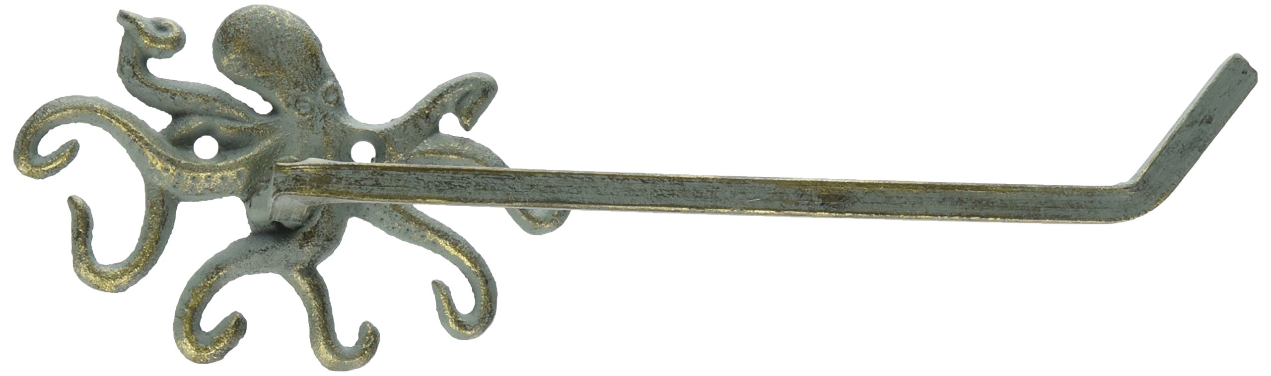 Hampton Nautical Antique Bronze Octopus Towel Holder 11" Bathroom Beach Decor-Cast Iron