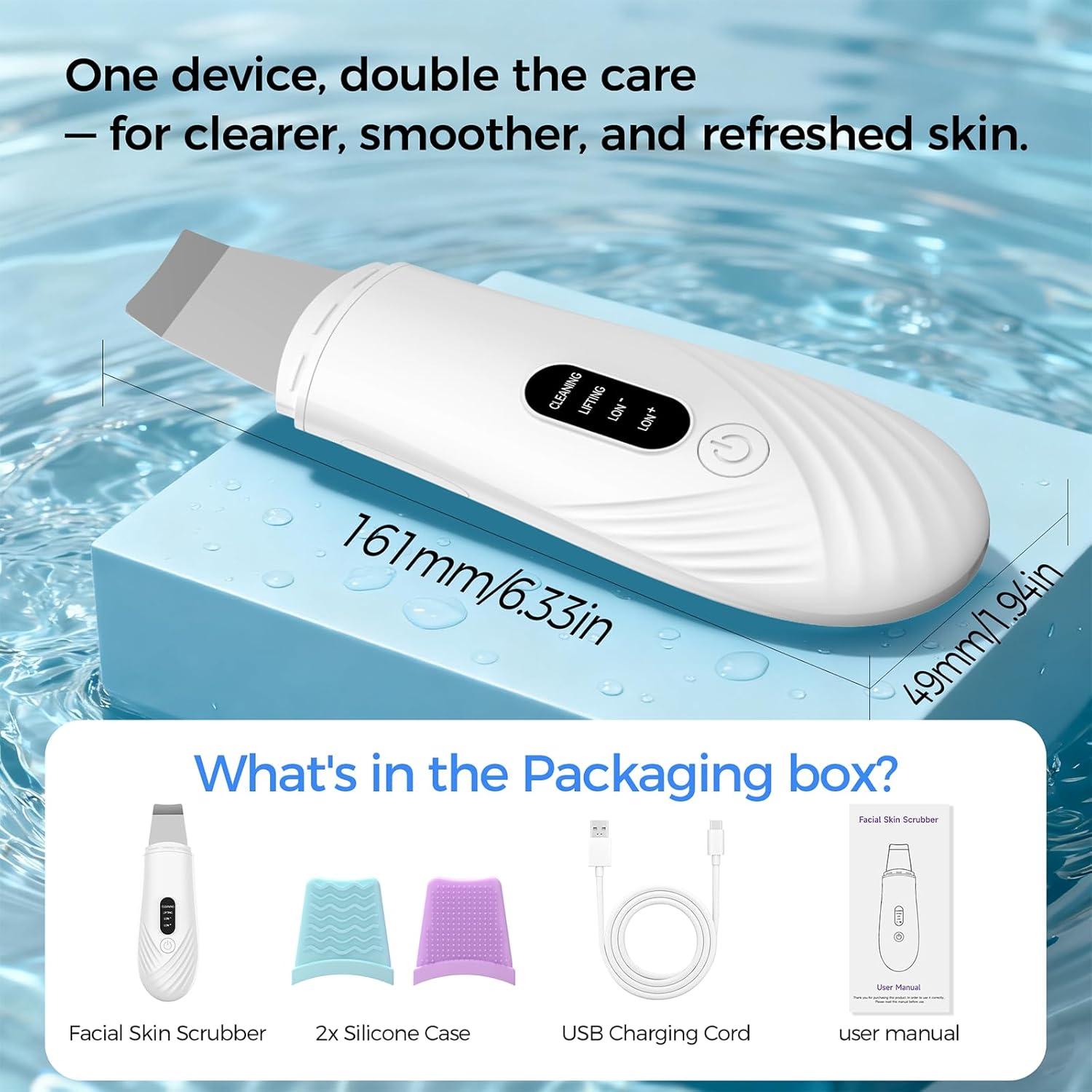 Skin Scrubber Face Spatula, Blackhead Remover Tool for Facial Deep Cleansing, Face Spatula Pore Cleaner with 4 Modes, Whitehead Remover, Blackhead Extractor, Face Scrubber (White) - Image 7