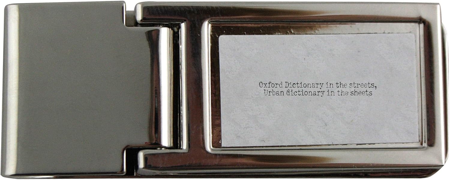 Metal money clip with Oxford Dictionary in the streets