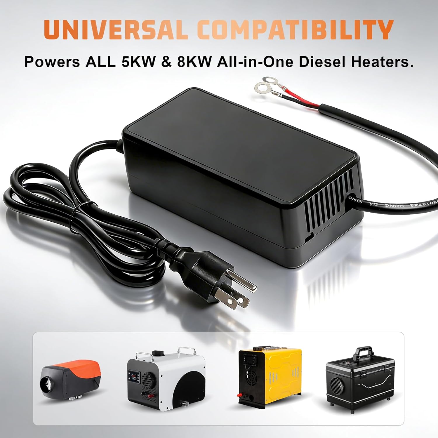 Diesel Heater Power Supply Adapter 110V to 12V/24V Transformer Power Converter, Diesel Powered Parking Air Heater Charger for 2KW/5KW/8KW Chinese Diesel Heaters RV Camper House Garage