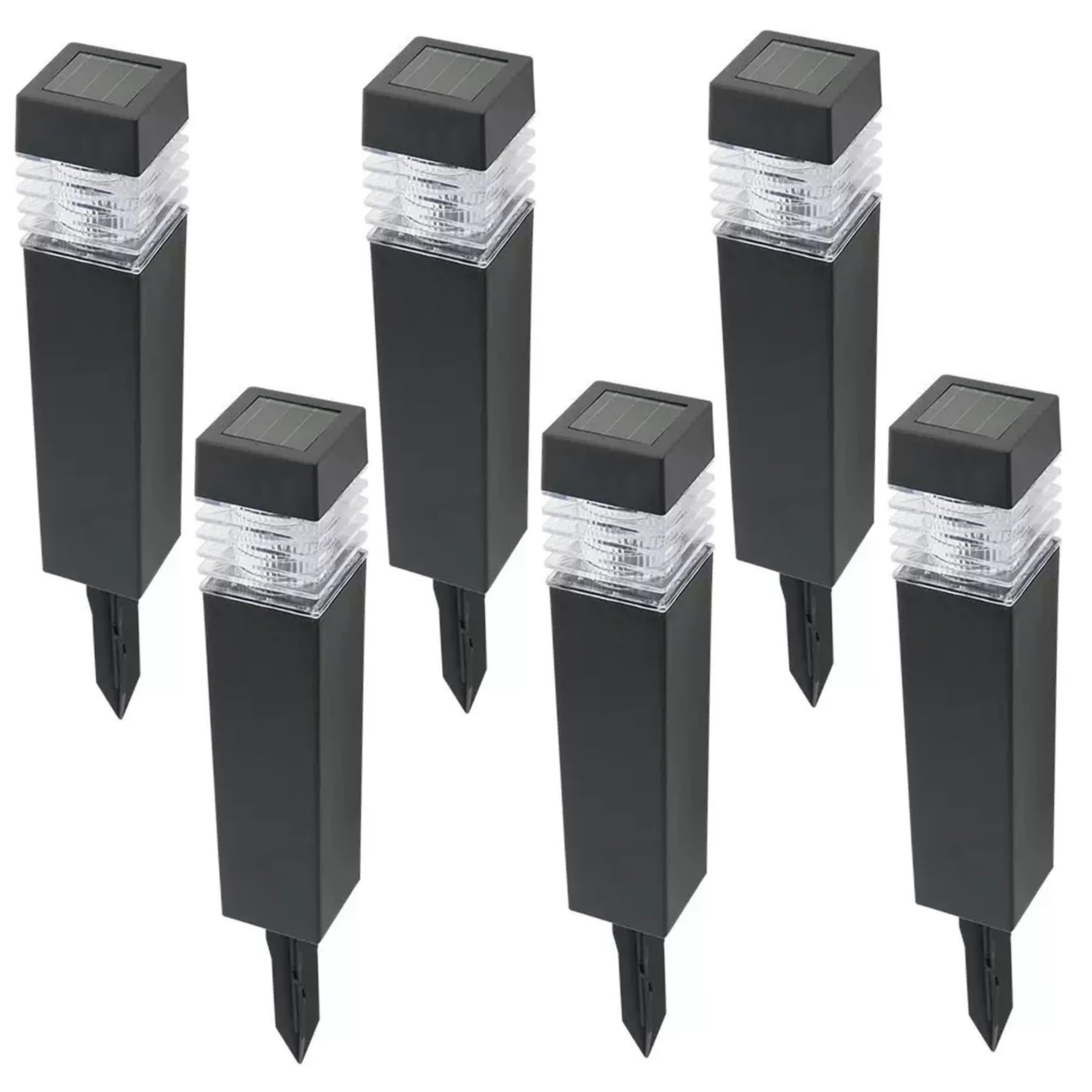 Gemuseeee IP65 Waterproof Solar Pathway Lights Outdoor Landscape LED Garden Light for Lawn Yard - Black