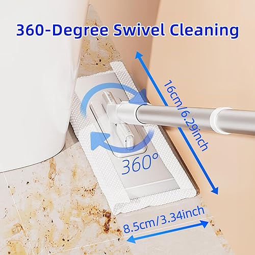 Miniatura 5 de Mini trapeador de limpieza sucia sin contacto para almohadillas desechables secas y húmedas, trapeador de piso multisuperficie, cabezal de limpieza