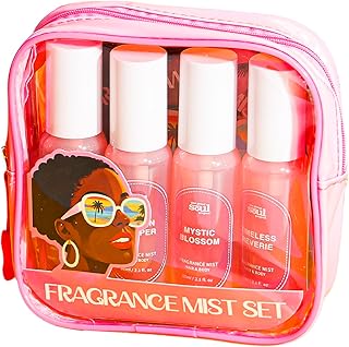 Body Mist, Spray for Women, Hair & Body Mist Fragrance, Travel Size Gift Set, Assorted Scents, 4 Pack (8.4 oz)