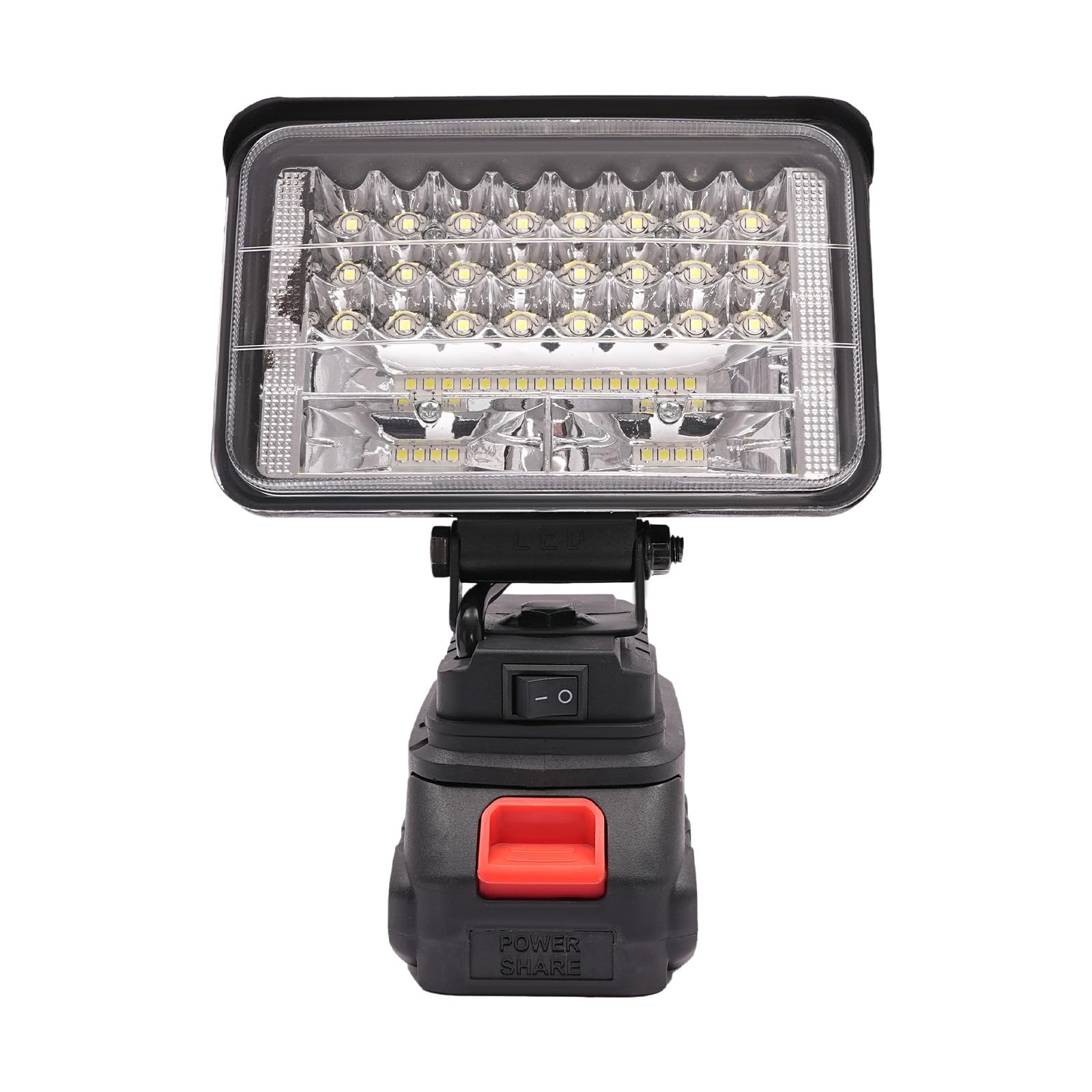 Lámpara LED de trabajo con batería, 48 W, 800 lm, foco LED portátil, foco de construcción, inalámbrico, USB, recargable, batería externa para emergencia, mantenimiento, camping, jardín