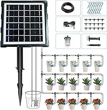 IPOW 50 Days Extra-Long Standby Time Supports 20~30 Pots 100% Anti-Siphoning Solar Irrigation System Automatic Watering System for Balcony, Indoor & Outdoor Plants, Garden, and Potted Plants