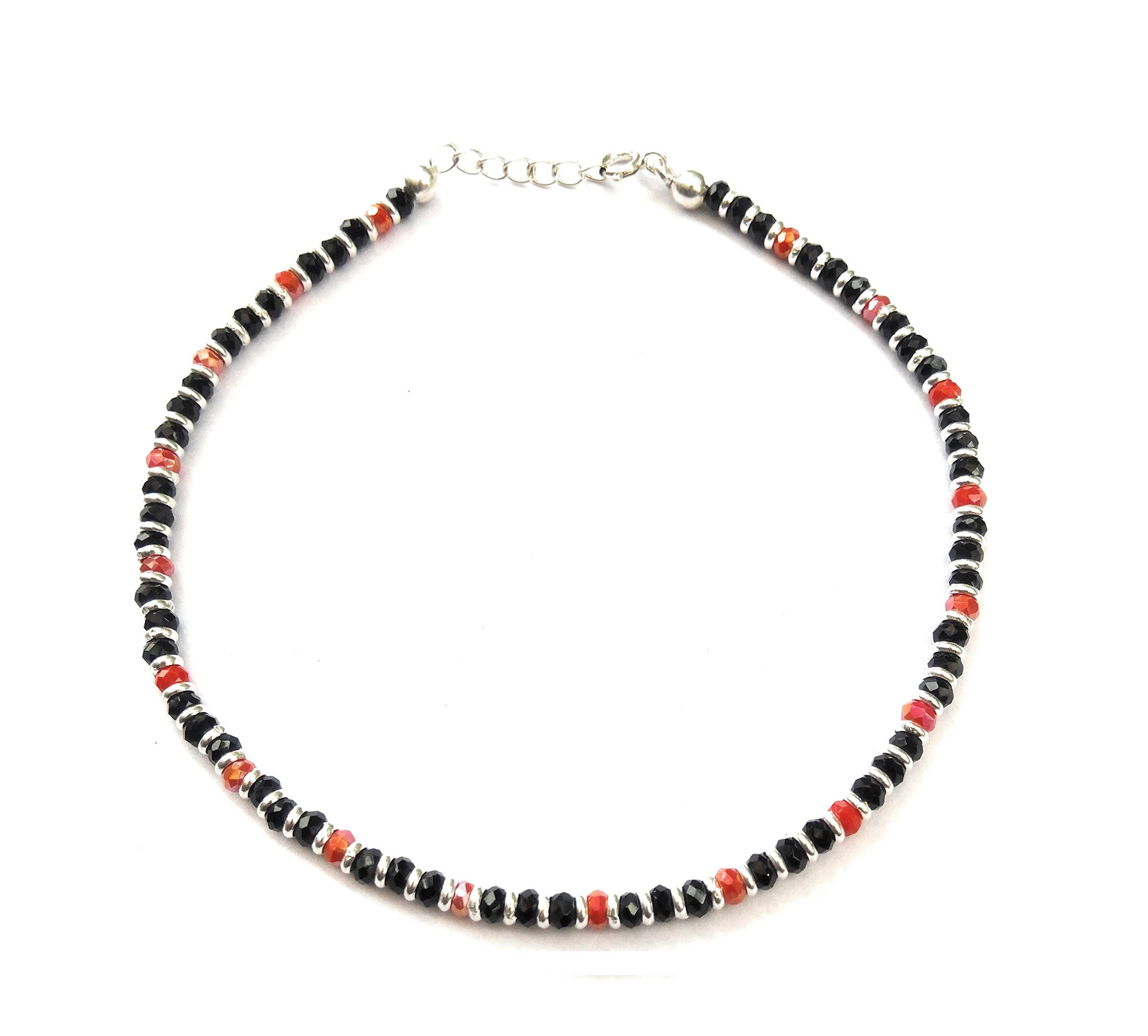KUKSHYA 92.5% Exclusive Nazariya Payal (Anklet) with Black & Silver Beads (Crystal) in 92.5 Sterling Silver for Girls and Women - One Piece (B07MQQP23W) Amazon Price History, Amazon Price Tracker