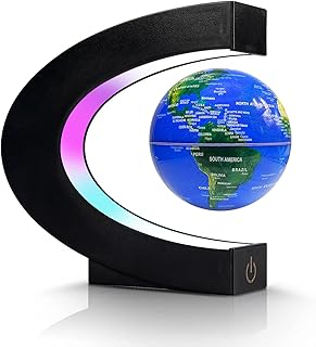 Dracarys Magnetic Levitation Floating Globe, Levitating C Shape Globe with LED Lights Touch Control for Educational Home Office Desk Decor, Anniversary Holiday Creative Gift (Globe Diameter 3.3inches）