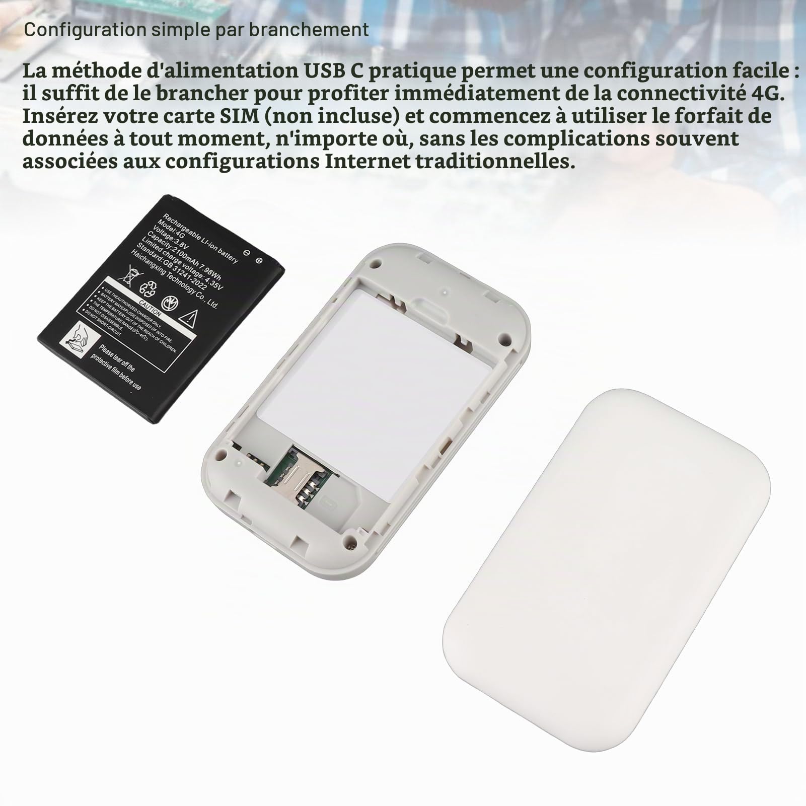 Jectse 4G 5G 5G WiFi Mobile Hotspot, 300 Mbps Dispositif de Hotspot de Haute Vitesse avec Emplacement pour Carte SIM, Points Chauds WiFi Portables pour Voyager, Connectez jusqu'à 10