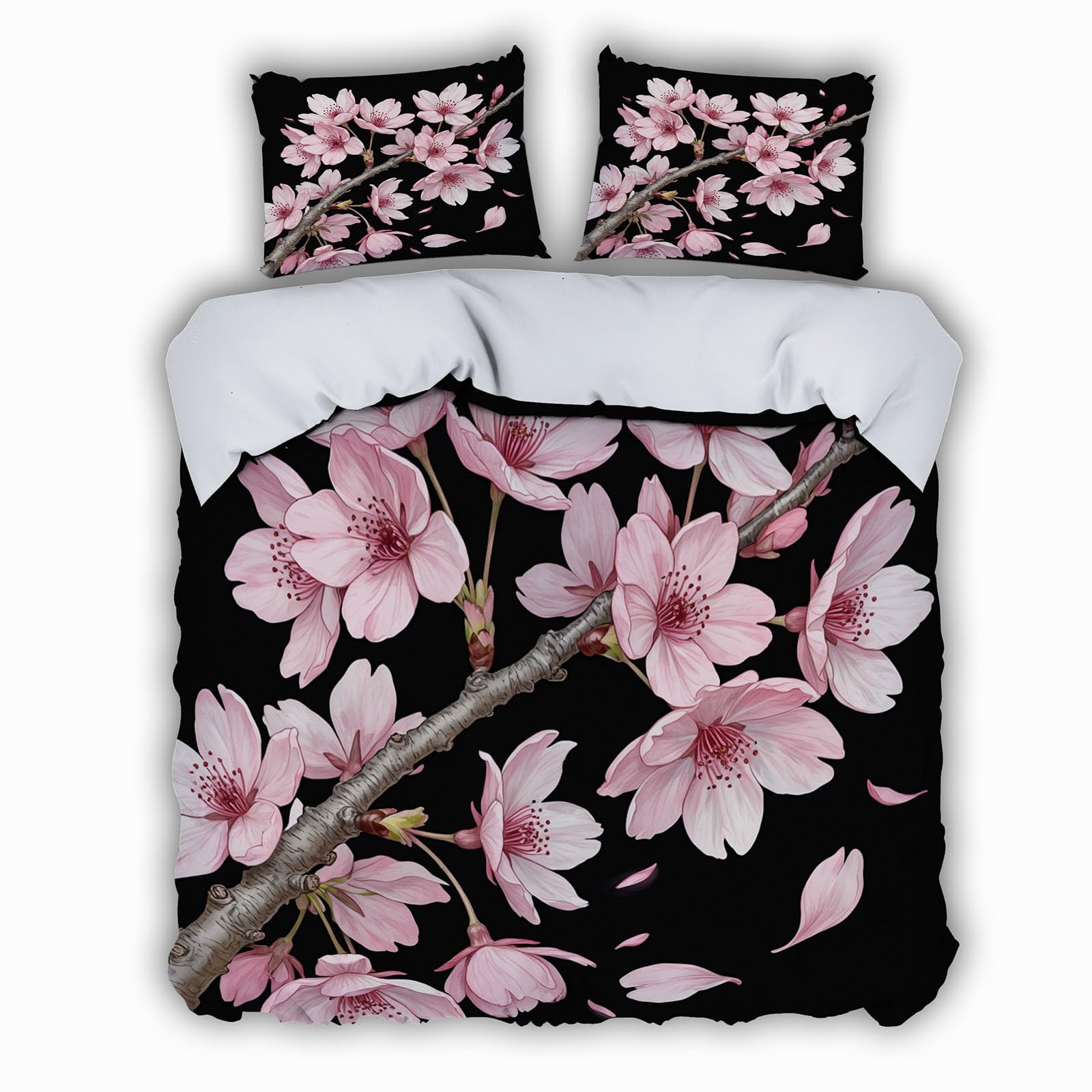 Housse de couette 240x260cm style japon pour grand lit double de 2 personnes