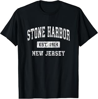 Stone Harbor New Jersey NJ Vintage Established Sports Design T-Shirt