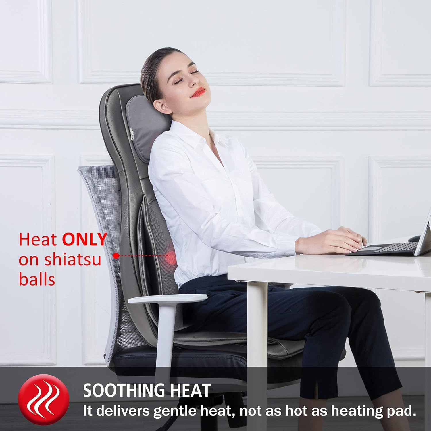 COMFIER Neck and Back Massager with Heat | Shiatsu Massage Chair Pad Portable | Full Body, Back, Neck & Shoulder Massager