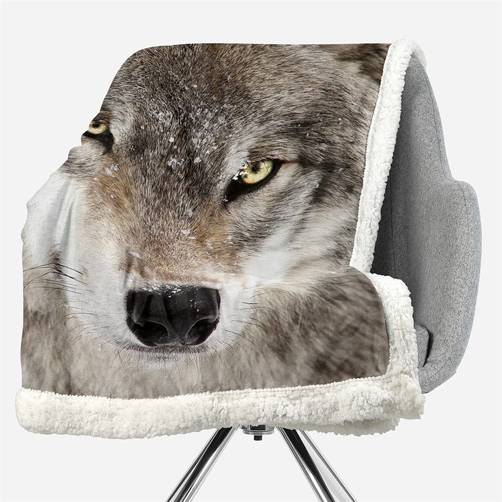 PLAID coperta IN PILE SHERPA fantasy HD LUPO | Leroy Merlin