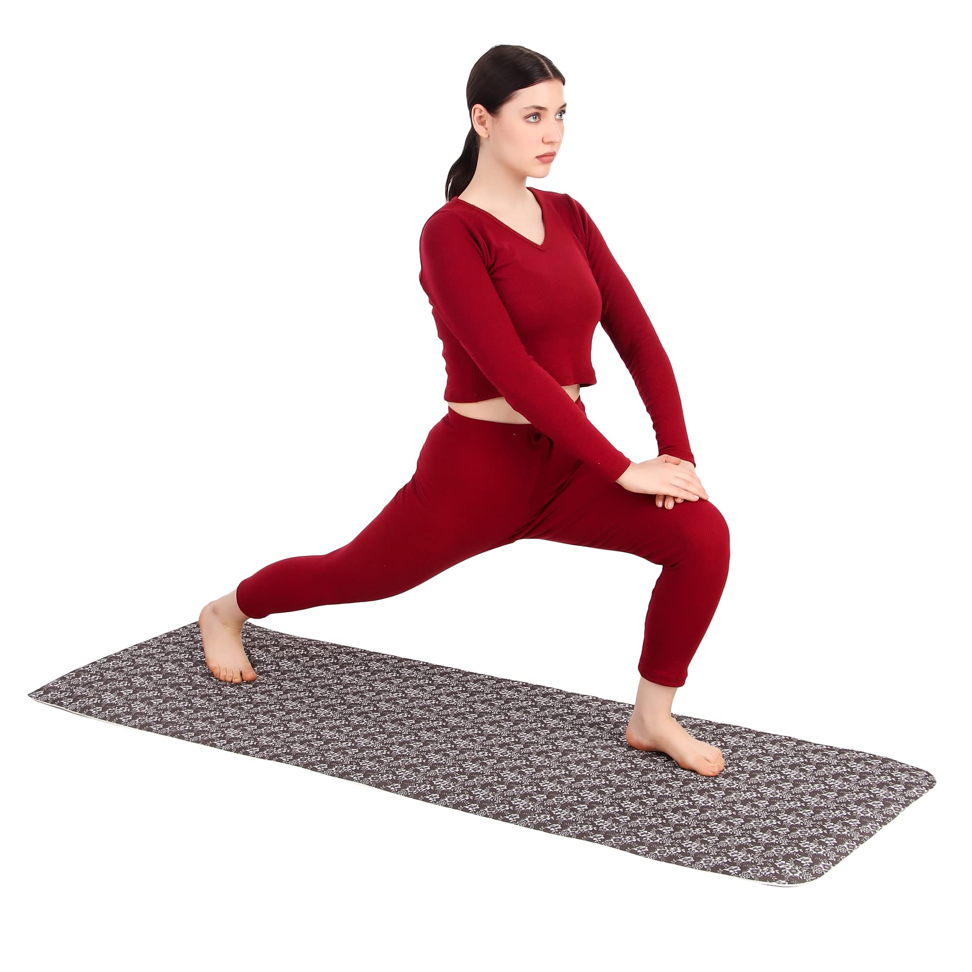 printed Yoga Mats for Men Women EVA Material with Carrying Strap 4mm Exercise Mats for Workout Yoga Mat