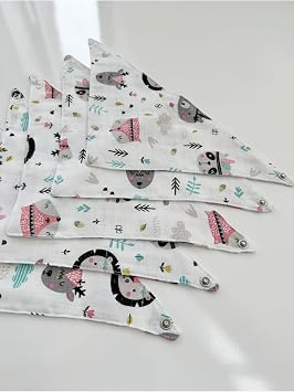 Jaju Baby 5 Adet %100  ift Katl  M slin Kuma   t tl  Bebek Salya  nl k & Fular, Beyaz