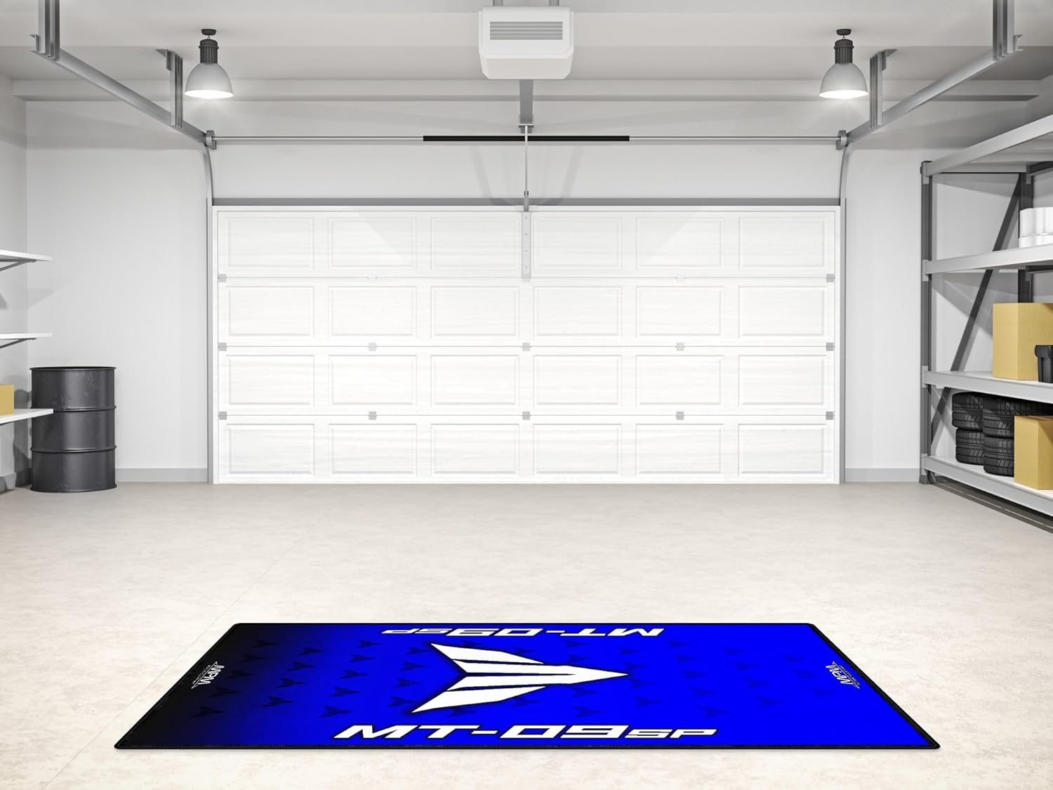 Garage Mat for Yamaha MT-09 SP Motorcycle Model, Parking mat, Pit Mat, Washable Non-Slip Garage and Showroom Floor Carpet-Rug (Size 1: 86.6 x 39.4/220 x 100 cm)