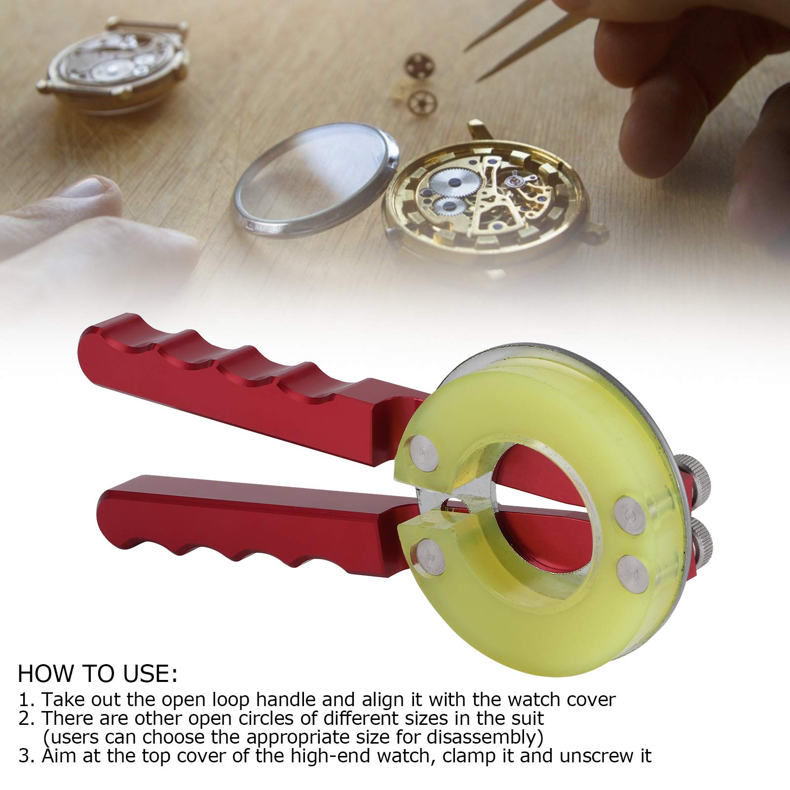 Kit di rimozione a cornice Mavaol Watch, anelli a 4 dimensioni, gomma non dannosa, compatibilità versatile, per professionisti a riparazione di orologi e appassionati di fai -da