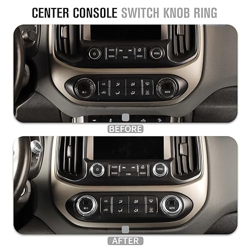 Miniatura 7 de Jimen Compatible con Chevrolet Colorado 2014-2022, 8 piezas de botón de CA de volumen de audio de consola central, señal de giro e interruptor de