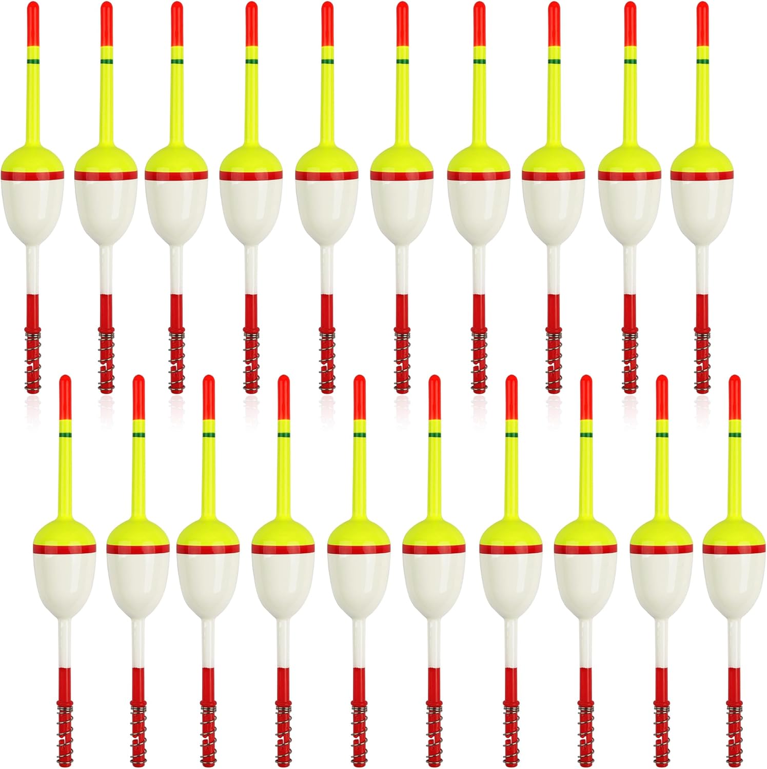 Fishing Bobbers Floats,10/20 Pieces Wood Slip Bobber Fishing Spring Oval Stick Slip Balsa Bobber for Crappie Catfish Trout Panfish Walleyes Fishing Tackle Accessories