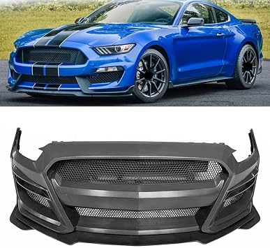 Front Bumper Cover Kits W/Grille For 2015-2017 Ford Mustang Facelift GT500 Style