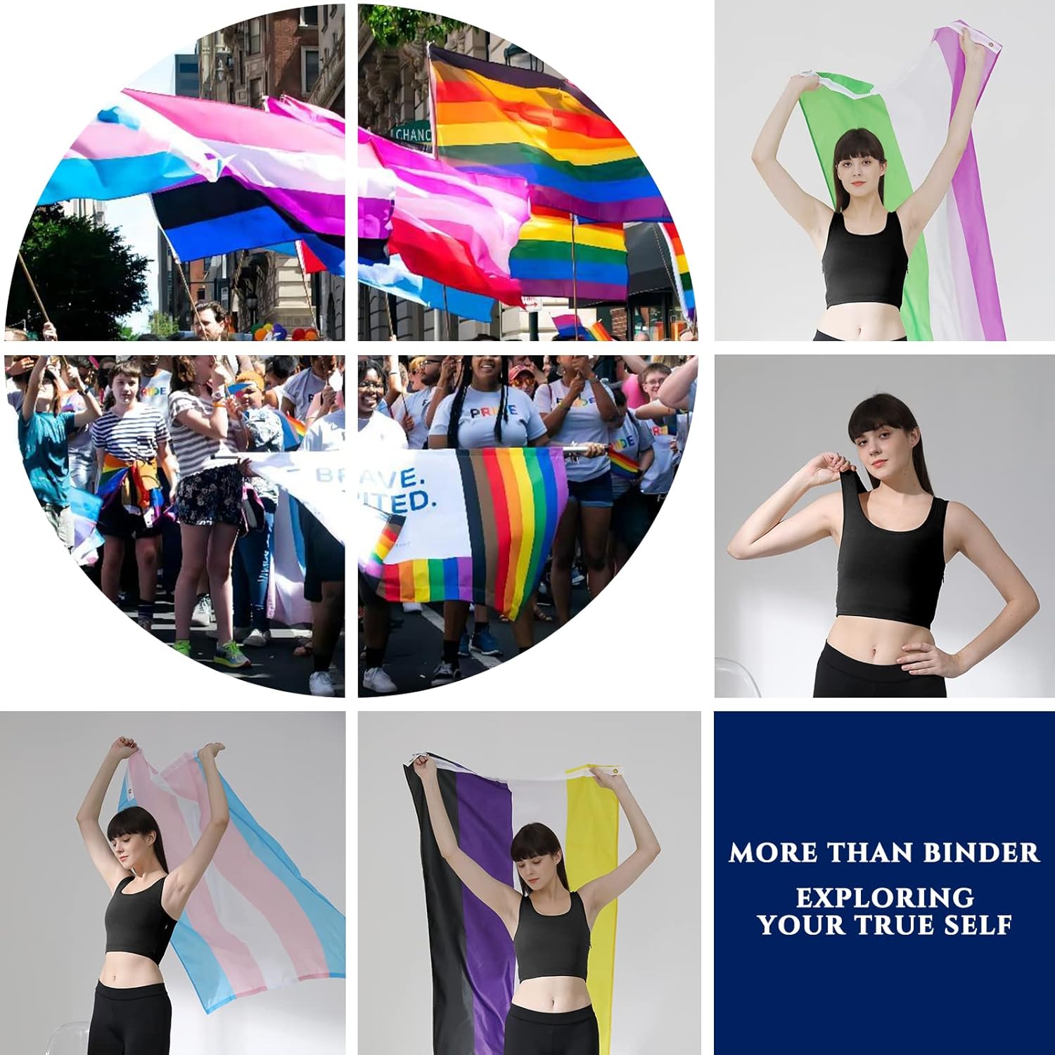 LGBT UNICORNS Chest Binder, FTM Binder Trans, Bindfree Sizing Design - Image 6