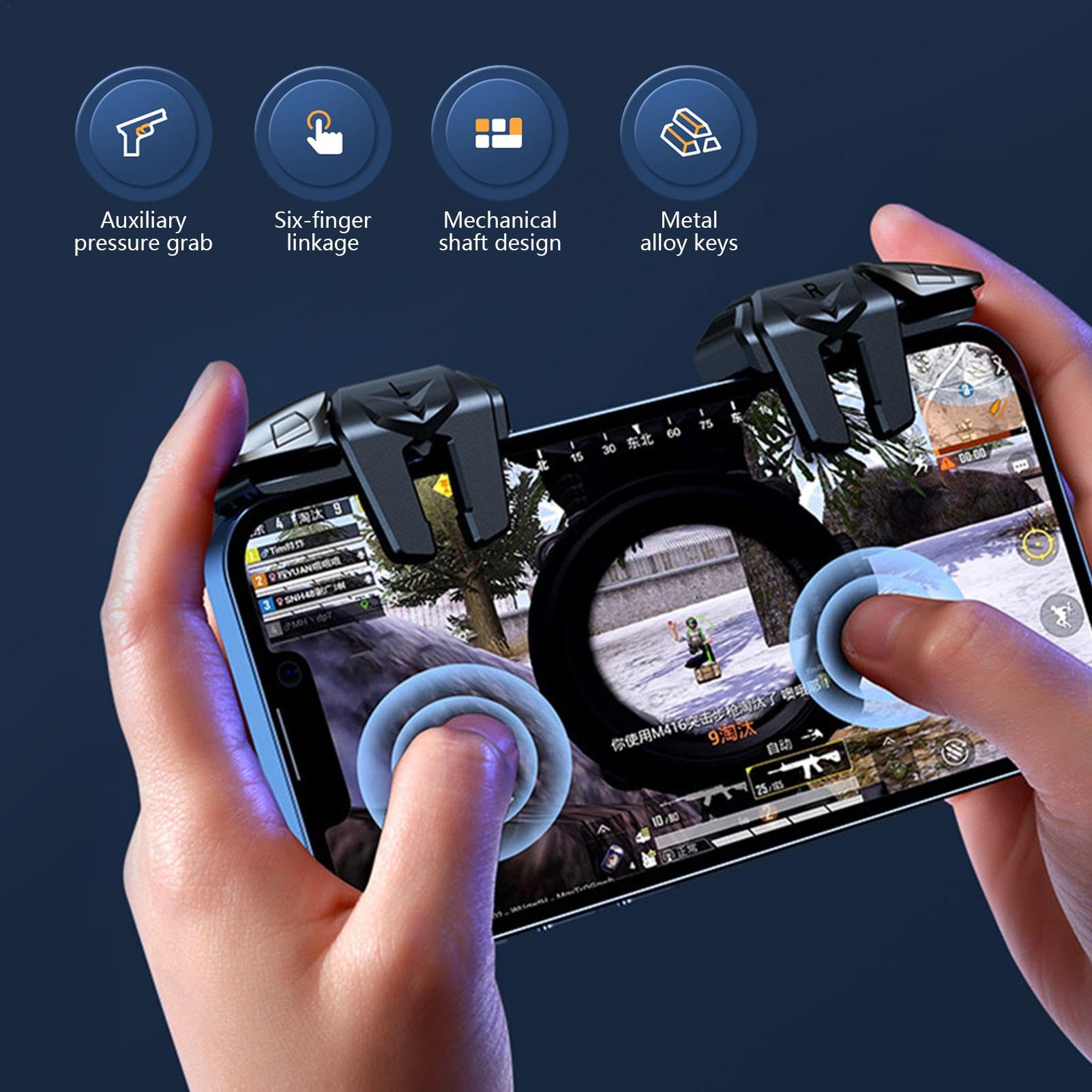 Trigger di gioco sul telefono cellulare - Trigger mobile, 2 controller di gioco per telefono | Controller di gioco intelligente con pulsante plug and play per telefono, per i giochi