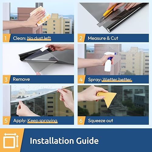 Miniatura 18 de rabbitgoo Película de privacidad para ventana, 3D decorativa vitral, adherencia estática, bloqueo solar, adhesivo de vinilo extraíble, carámbanos